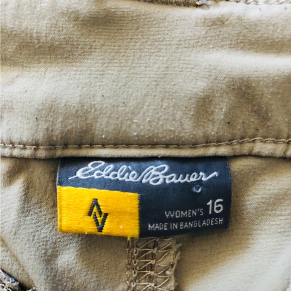 Eddie Bauer Outdoor Hiking Shorts with Zippered Pockets in Beige Size 16 - Picture 10 of 16